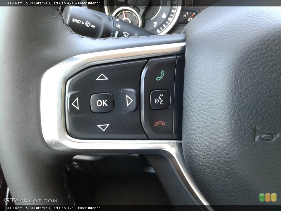 Black Interior Steering Wheel for the 2019 Ram 1500 Laramie Quad Cab 4x4 #129452912