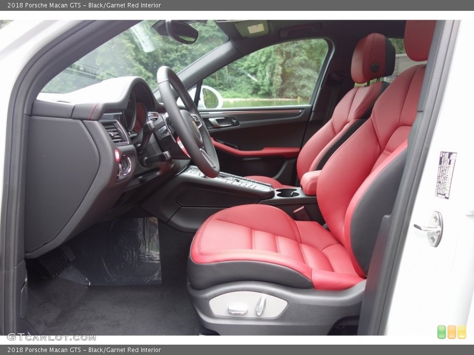 Black/Garnet Red Interior Front Seat for the 2018 Porsche Macan GTS #129469349