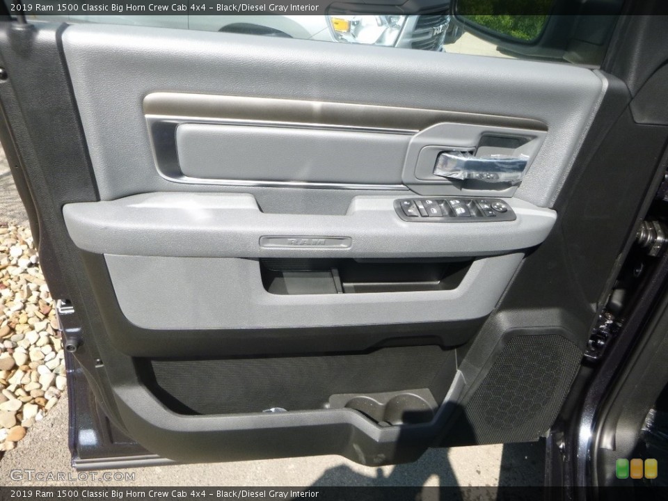 Black/Diesel Gray Interior Door Panel for the 2019 Ram 1500 Classic Big Horn Crew Cab 4x4 #129481133