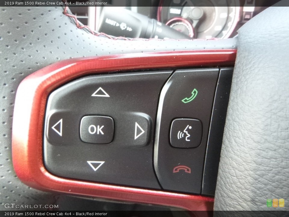 Black/Red Interior Controls for the 2019 Ram 1500 Rebel Crew Cab 4x4 #129481622