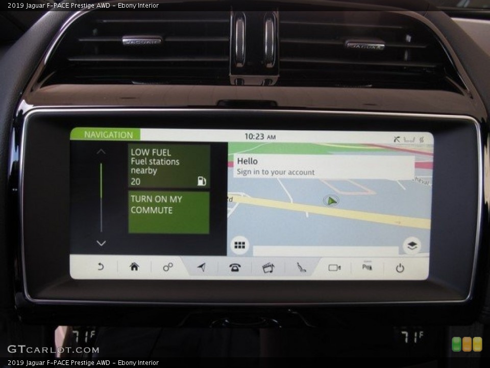 Ebony Interior Navigation for the 2019 Jaguar F-PACE Prestige AWD #129504624