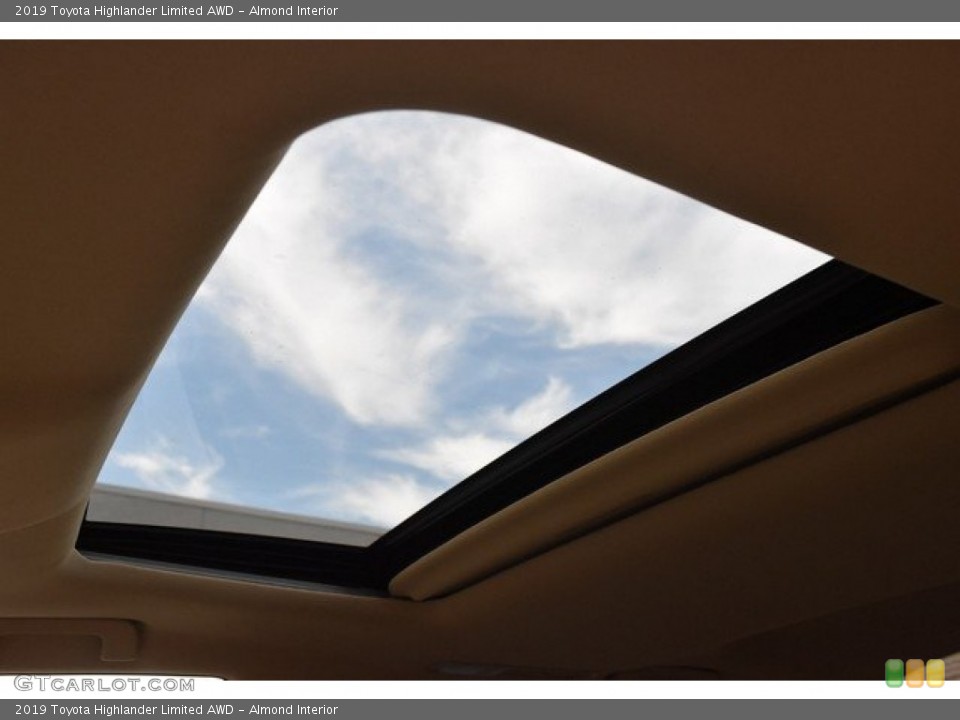 Almond Interior Sunroof for the 2019 Toyota Highlander Limited AWD #129526439