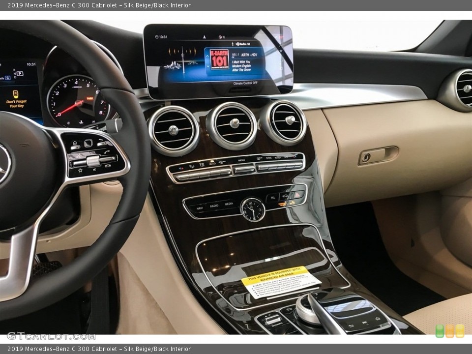 Silk Beige/Black Interior Controls for the 2019 Mercedes-Benz C 300 Cabriolet #129541091
