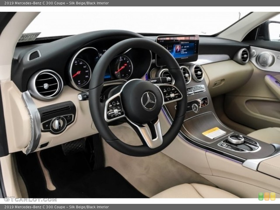 Silk Beige/Black Interior Dashboard for the 2019 Mercedes-Benz C 300 Coupe #129541892