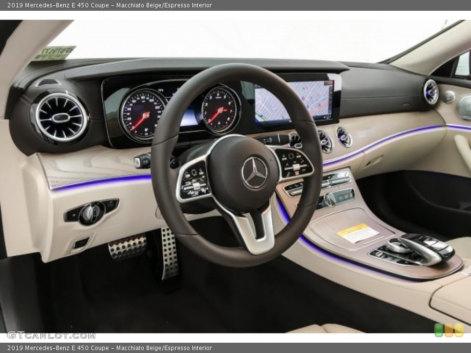 Macchiato Beige/Espresso Interior Dashboard for the 2019 Mercedes-Benz E 450 Coupe #129542039