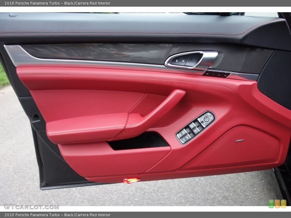 Black/Carrera Red Interior Door Panel for the 2016 Porsche Panamera Turbo #129547299