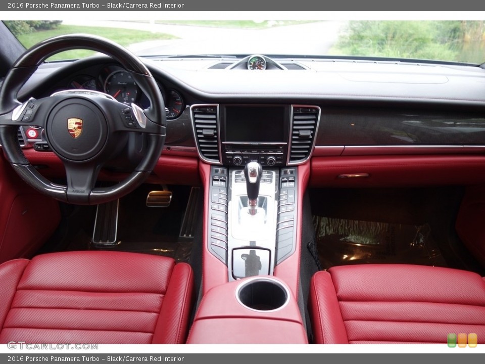 Black/Carrera Red Interior Dashboard for the 2016 Porsche Panamera Turbo #129547376