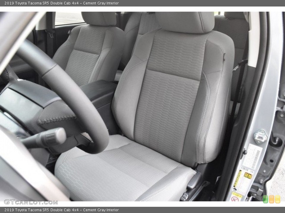 Cement Gray Interior Front Seat for the 2019 Toyota Tacoma SR5 Double Cab 4x4 #129574983