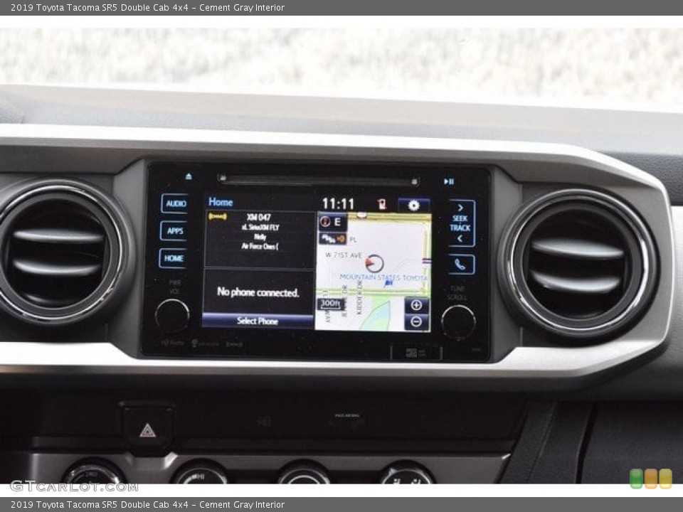 Cement Gray Interior Controls for the 2019 Toyota Tacoma SR5 Double Cab 4x4 #129575094