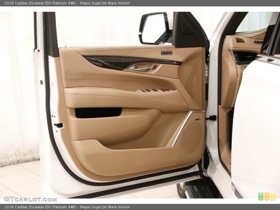 Maple Sugar/Jet Black Interior Door Panel for the 2018 Cadillac Escalade ESV Platinum 4WD #129576030
