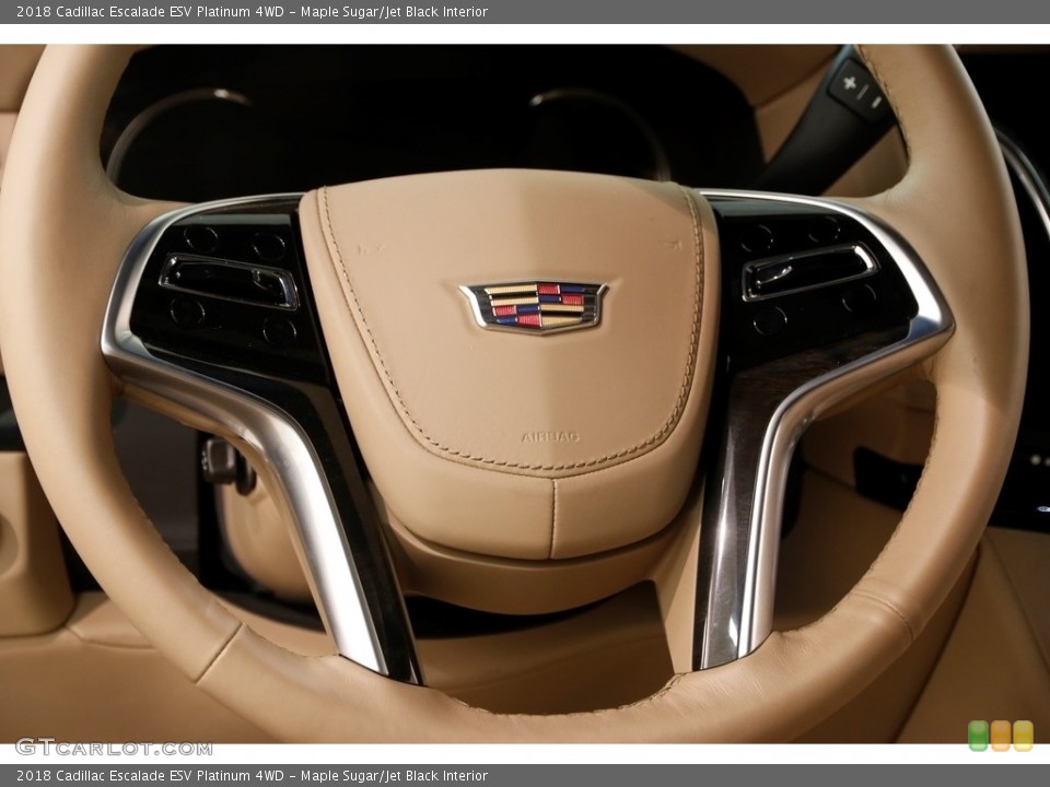 Maple Sugar/Jet Black Interior Steering Wheel for the 2018 Cadillac Escalade ESV Platinum 4WD #129576105