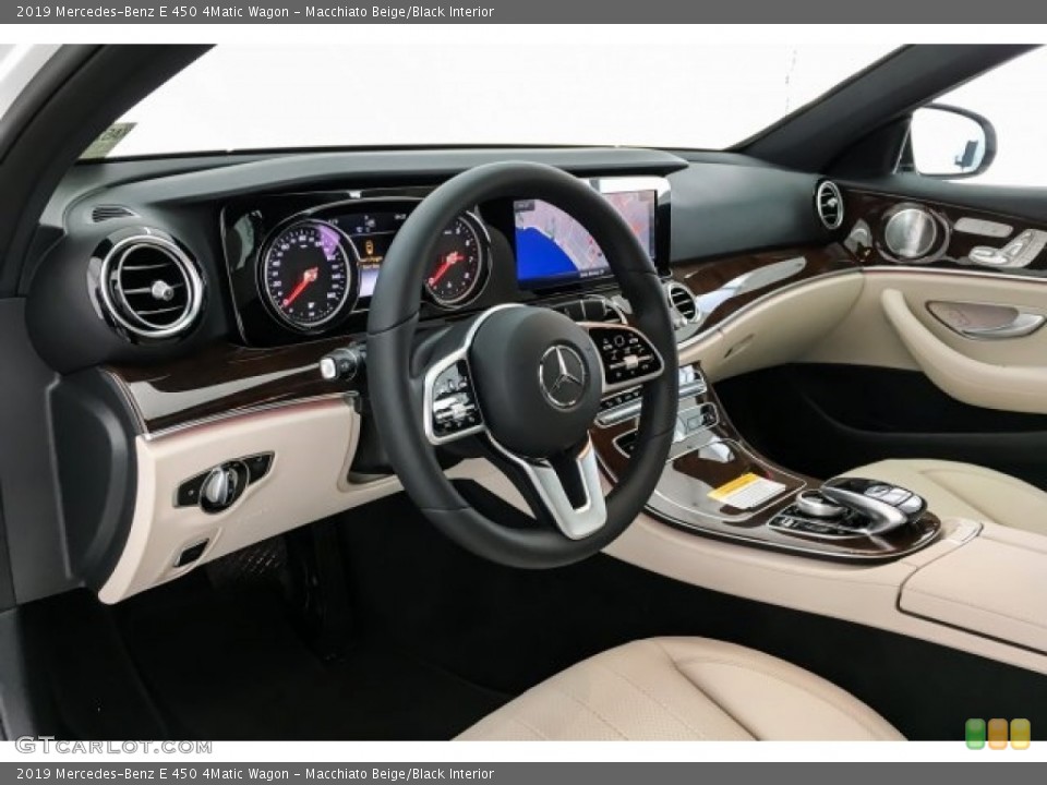 Macchiato Beige/Black Interior Photo for the 2019 Mercedes-Benz E 450 4Matic Wagon #129582042