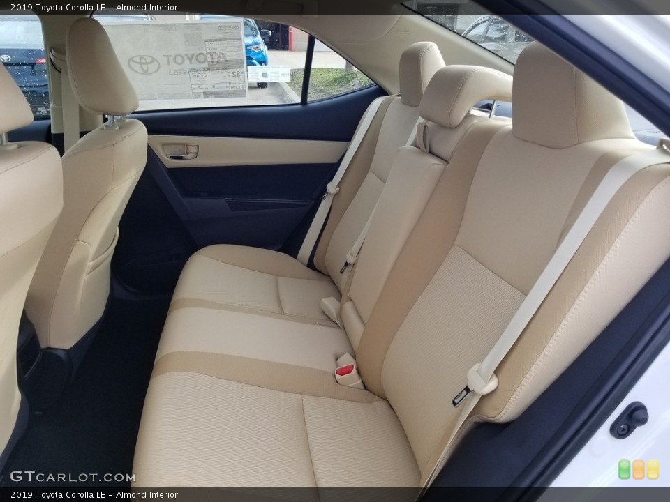Almond Interior Rear Seat for the 2019 Toyota Corolla LE #129586383