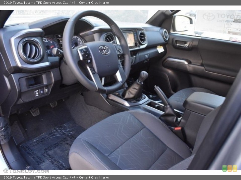 Cement Gray Interior Photo for the 2019 Toyota Tacoma TRD Sport Access Cab 4x4 #129595663