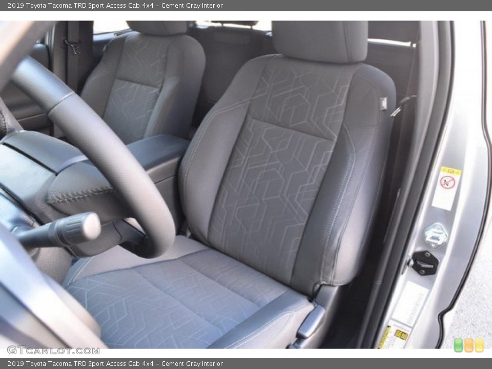 Cement Gray Interior Front Seat for the 2019 Toyota Tacoma TRD Sport Access Cab 4x4 #129595705