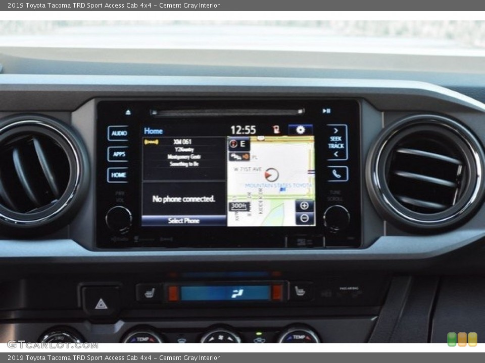 Cement Gray Interior Navigation for the 2019 Toyota Tacoma TRD Sport Access Cab 4x4 #129595765