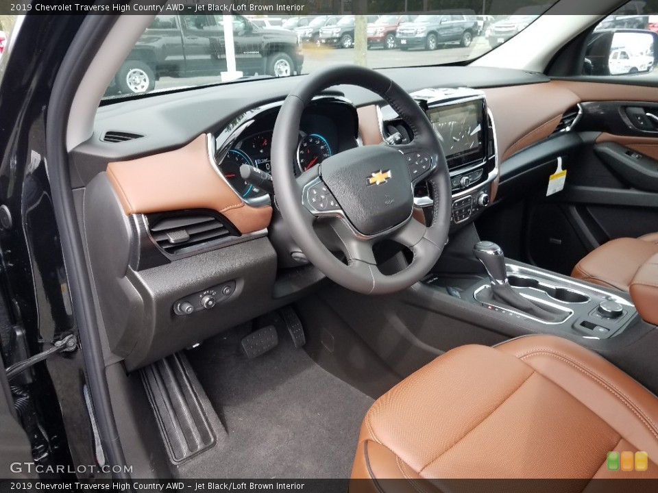 Jet Black/Loft Brown Interior Photo for the 2019 Chevrolet Traverse High Country AWD #129605833