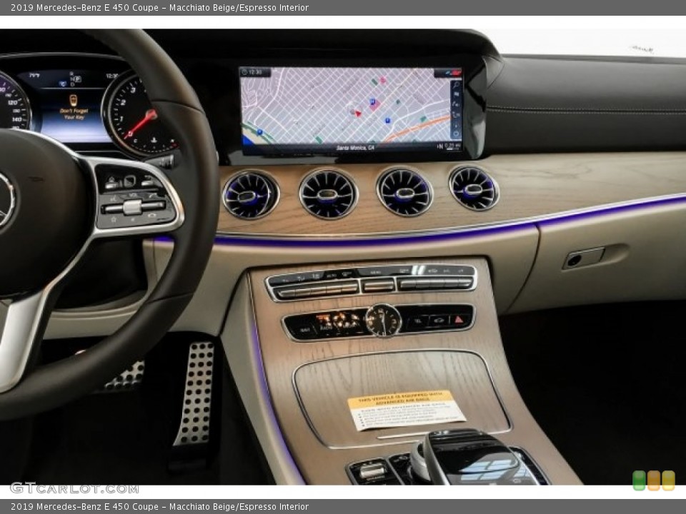 Macchiato Beige/Espresso Interior Controls for the 2019 Mercedes-Benz E 450 Coupe #129606133