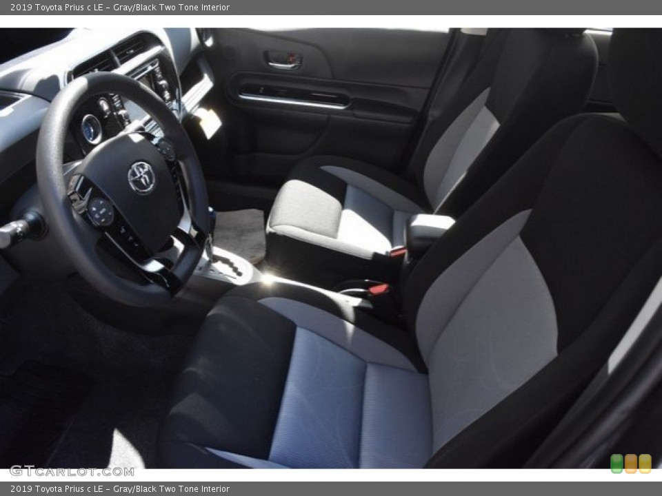 Gray/Black Two Tone Interior Front Seat for the 2019 Toyota Prius c LE #129607963