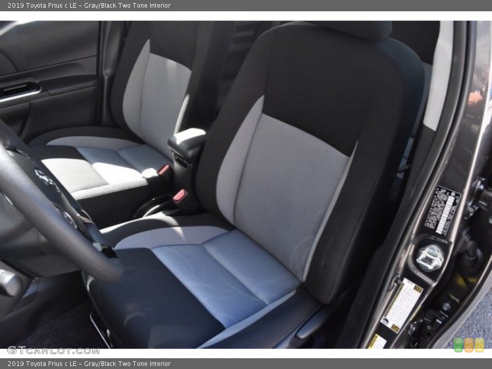 Gray/Black Two Tone Interior Front Seat for the 2019 Toyota Prius c LE #129607978