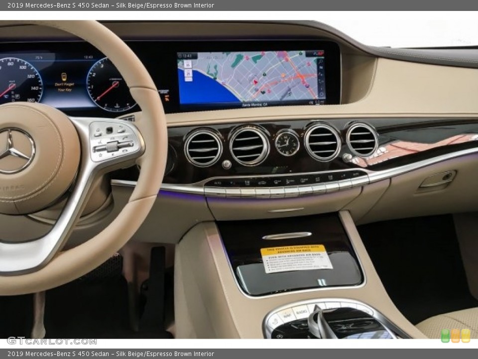 Silk Beige/Espresso Brown Interior Navigation for the 2019 Mercedes-Benz S 450 Sedan #129608011
