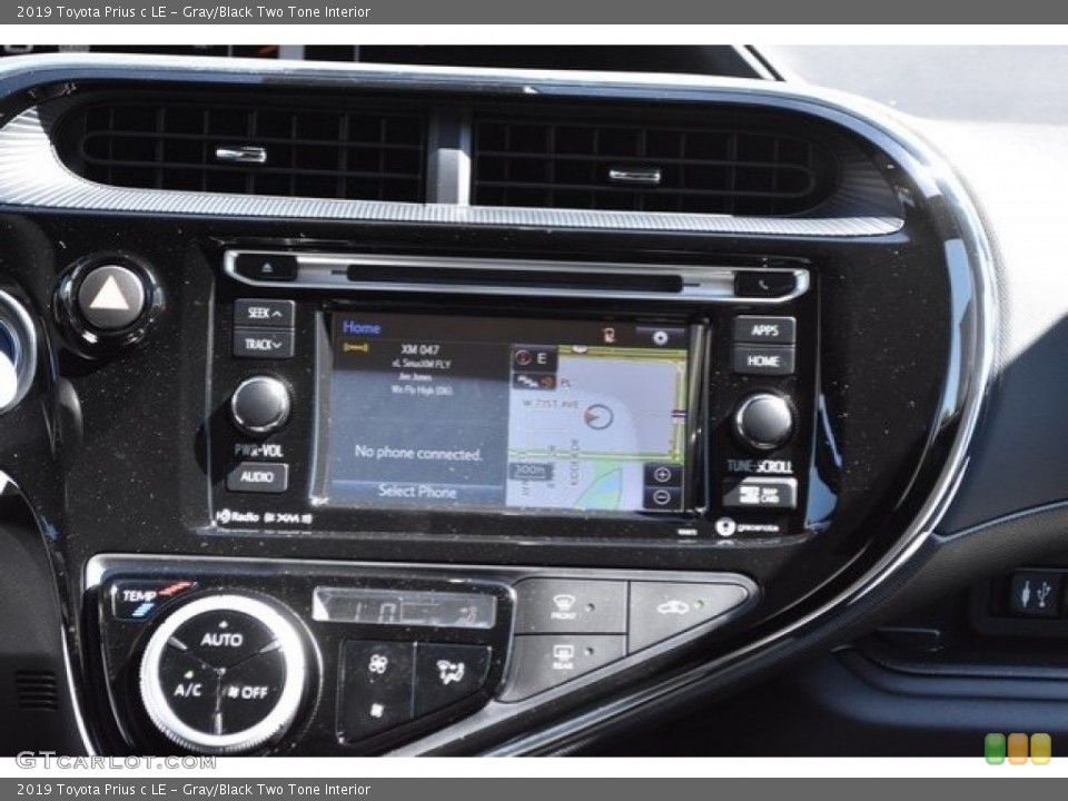 Gray/Black Two Tone Interior Controls for the 2019 Toyota Prius c LE #129608014