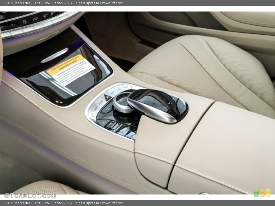 Silk Beige/Espresso Brown Interior Controls for the 2019 Mercedes-Benz S 450 Sedan #129608038
