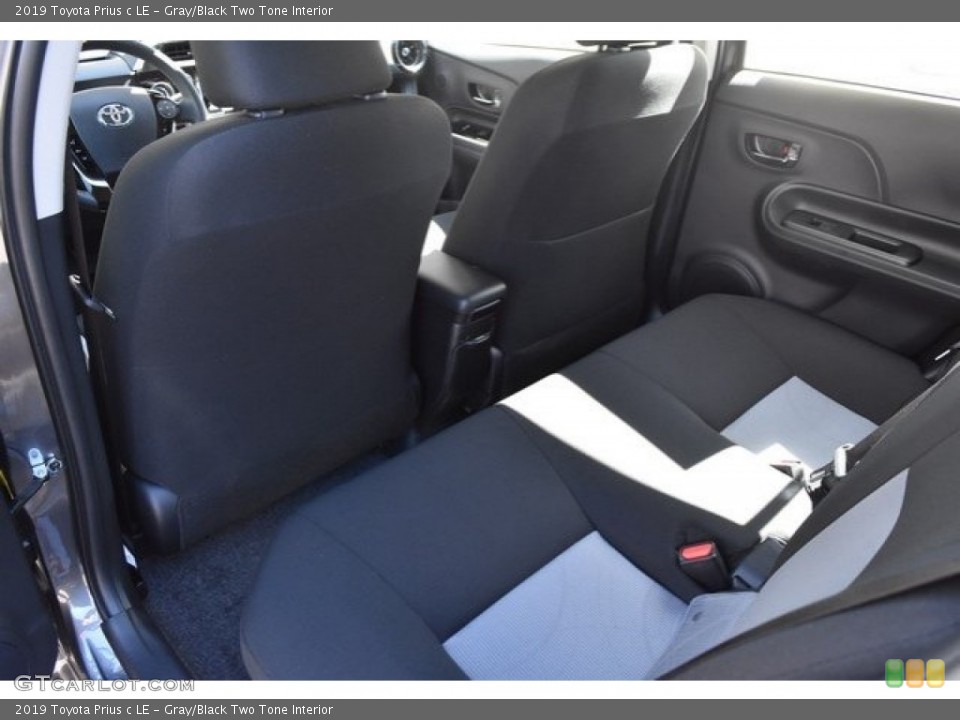 Gray/Black Two Tone Interior Rear Seat for the 2019 Toyota Prius c LE #129608098