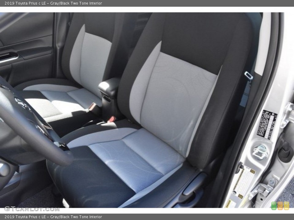 Gray/Black Two Tone Interior Front Seat for the 2019 Toyota Prius c LE #129608707