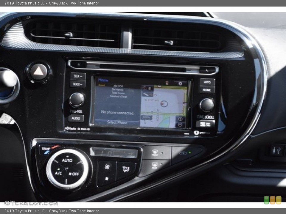Gray/Black Two Tone Interior Navigation for the 2019 Toyota Prius c LE #129608749