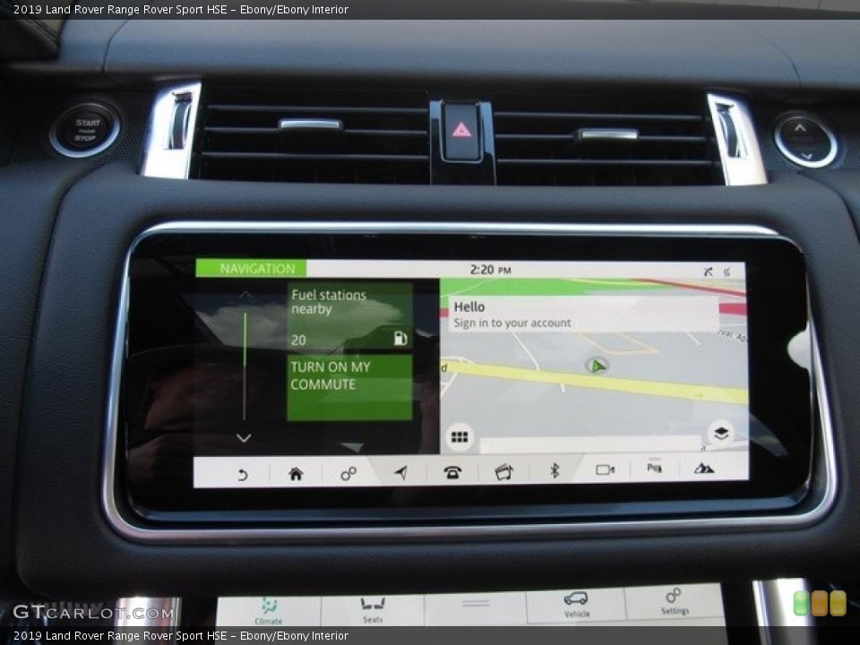 Ebony/Ebony Interior Navigation for the 2019 Land Rover Range Rover Sport HSE #129611491