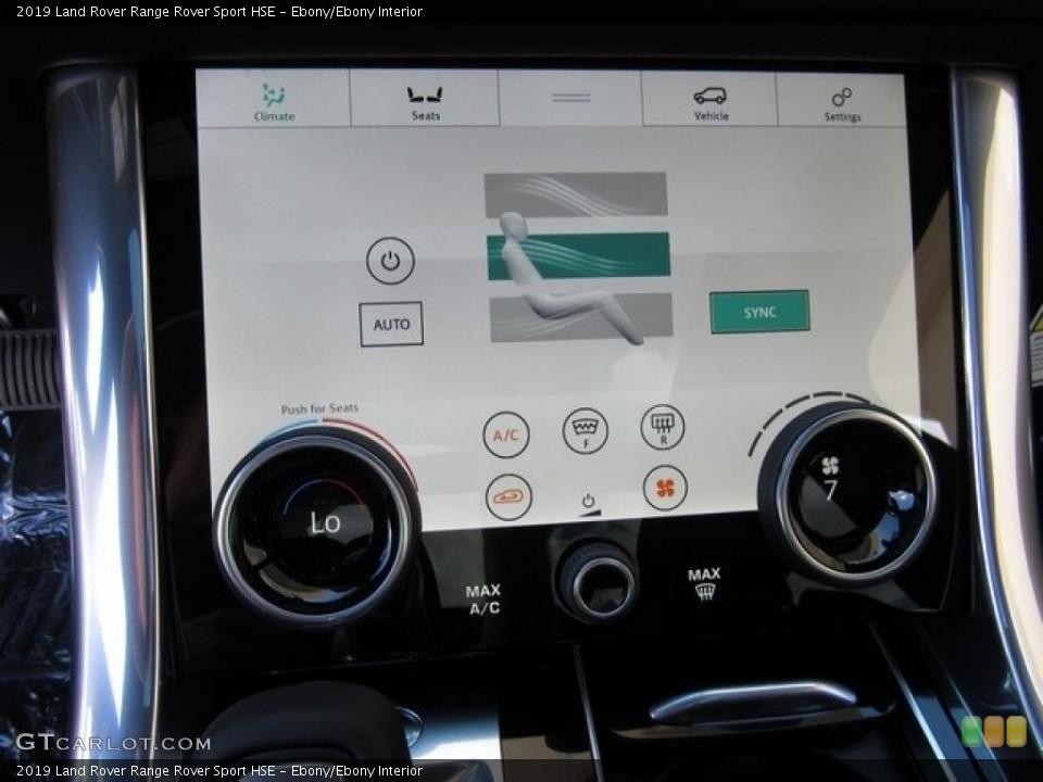 Ebony/Ebony Interior Controls for the 2019 Land Rover Range Rover Sport HSE #129611527
