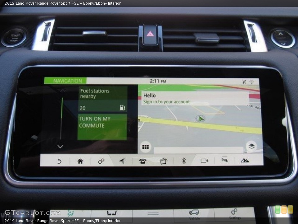 Ebony/Ebony Interior Navigation for the 2019 Land Rover Range Rover Sport HSE #129612160