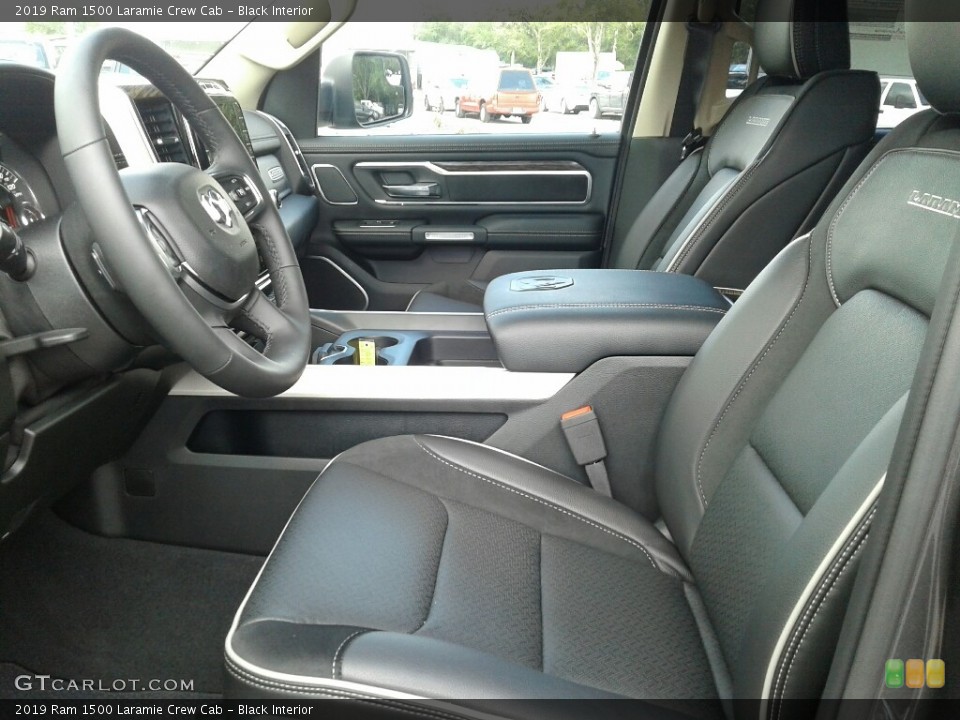 Black Interior Front Seat for the 2019 Ram 1500 Laramie Crew Cab #129615178