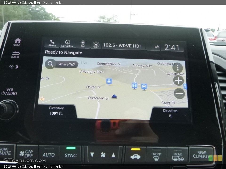 Mocha Interior Navigation for the 2019 Honda Odyssey Elite #129618317