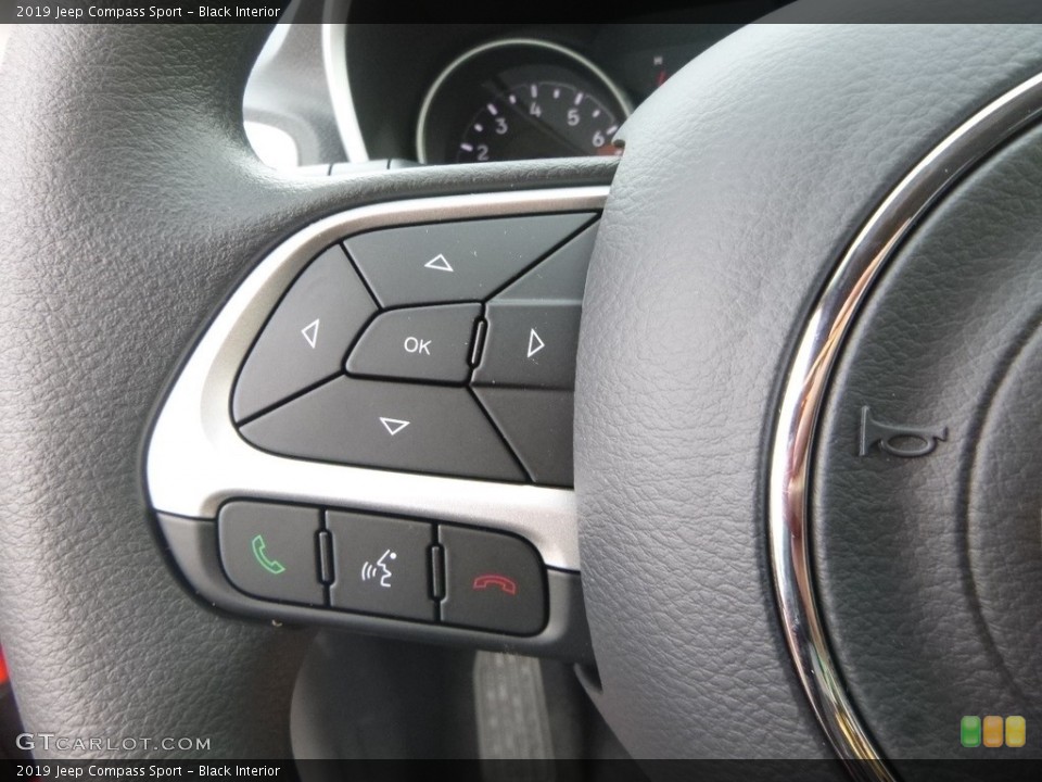 Black Interior Steering Wheel for the 2019 Jeep Compass Sport #129631541