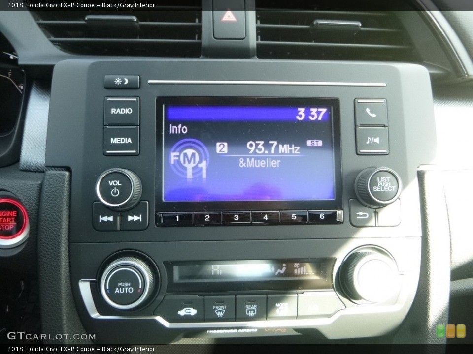 Black/Gray Interior Controls for the 2018 Honda Civic LX-P Coupe #129674216