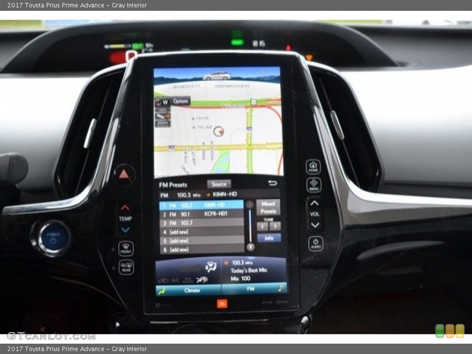 Gray Interior Navigation for the 2017 Toyota Prius Prime Advance #129692327