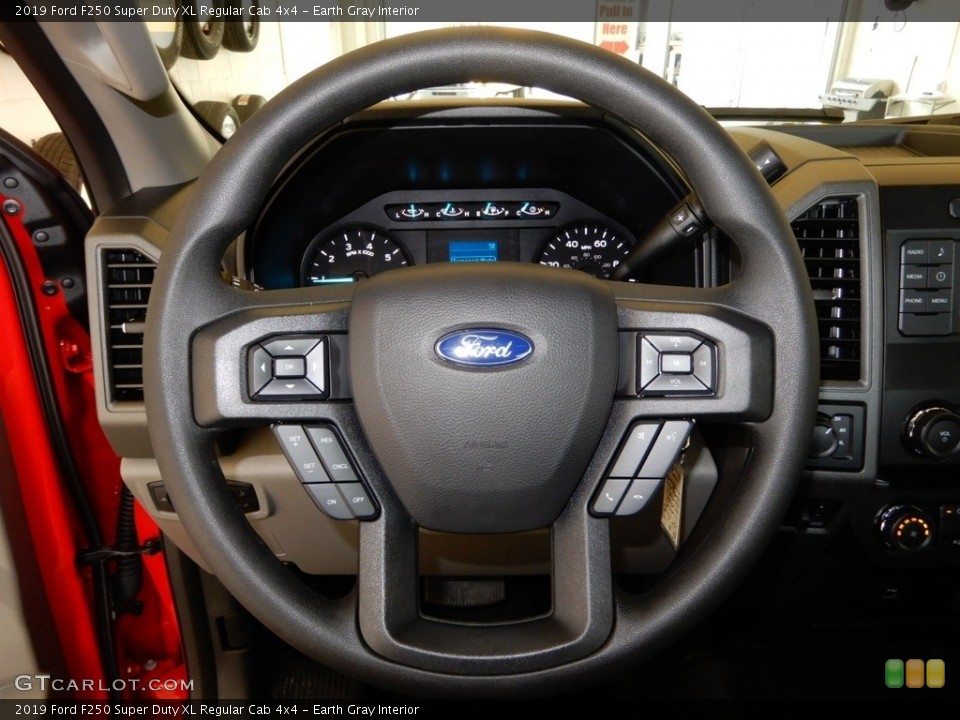 Earth Gray Interior Steering Wheel for the 2019 Ford F250 Super Duty XL Regular Cab 4x4 #129708836