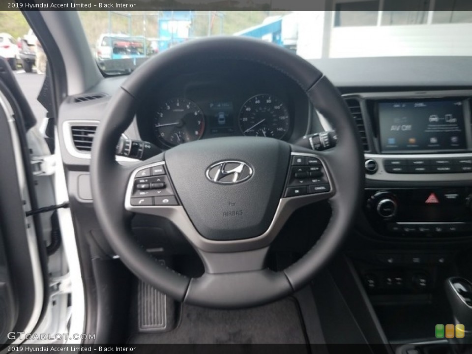 Black Interior Steering Wheel for the 2019 Hyundai Accent Limited #129734998