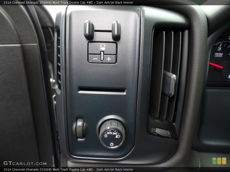 Dark Ash/Jet Black Interior Controls for the 2019 Chevrolet Silverado 2500HD Work Truck Double Cab 4WD #129742759