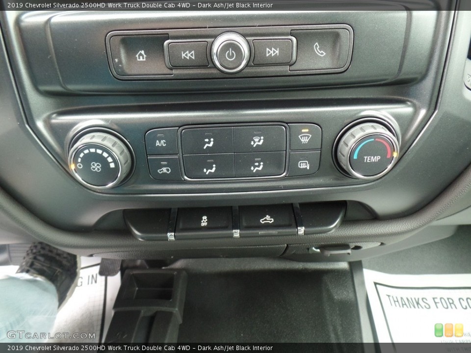 Dark Ash/Jet Black Interior Controls for the 2019 Chevrolet Silverado 2500HD Work Truck Double Cab 4WD #129742867
