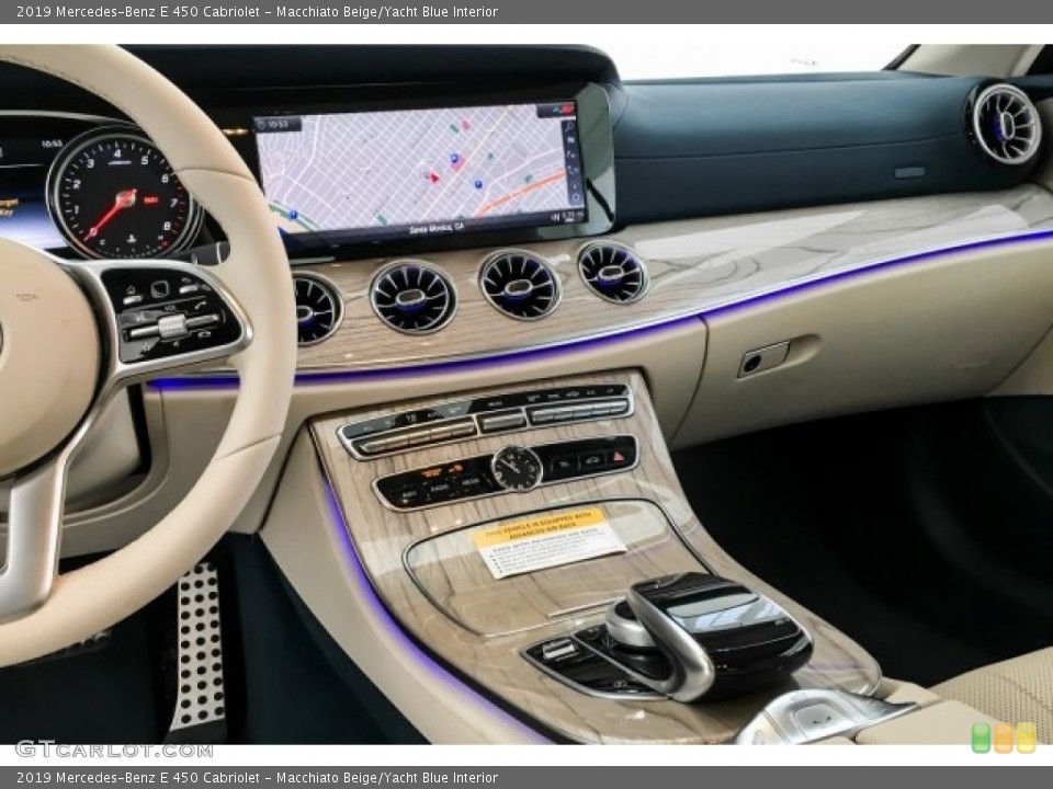 Macchiato Beige/Yacht Blue Interior Dashboard for the 2019 Mercedes-Benz E 450 Cabriolet #129745432