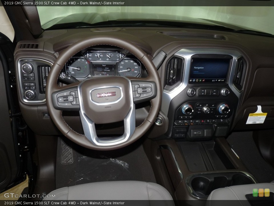 Dark Walnut/­Slate Interior Dashboard for the 2019 GMC Sierra 1500 SLT Crew Cab 4WD #129752645