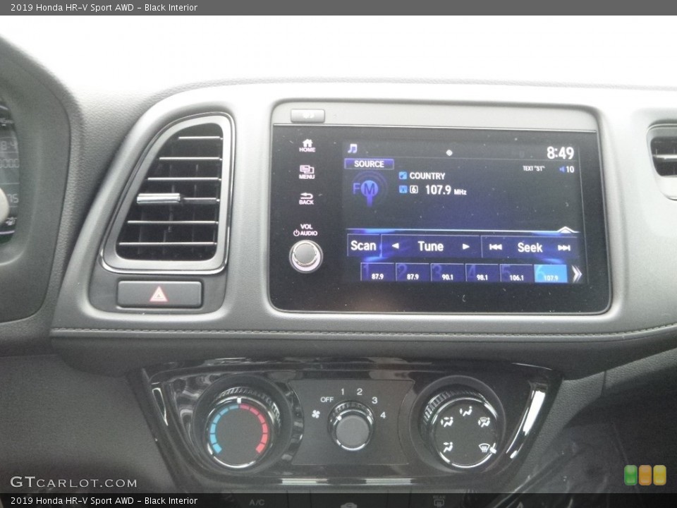 Black Interior Controls for the 2019 Honda HR-V Sport AWD #129760025