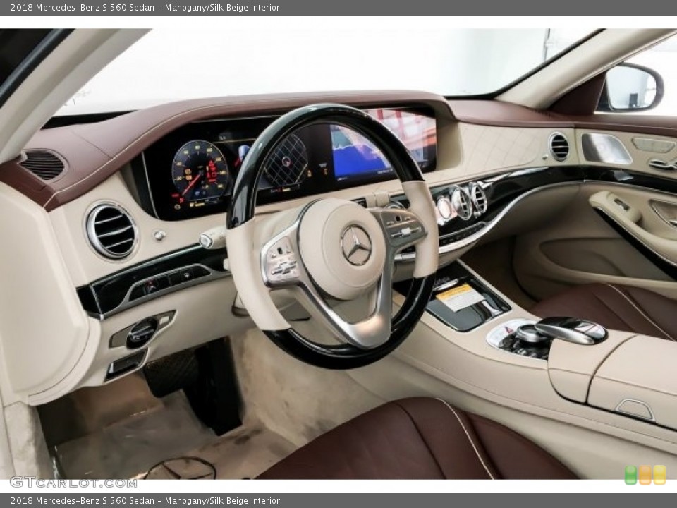 Mahogany/Silk Beige Interior Dashboard for the 2018 Mercedes-Benz S 560 Sedan #129800607