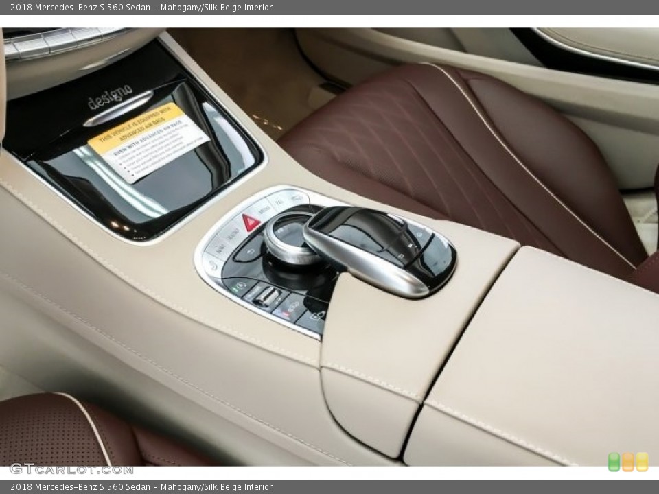 Mahogany/Silk Beige Interior Controls for the 2018 Mercedes-Benz S 560 Sedan #129800669