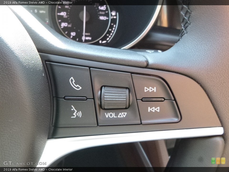 Chocolate Interior Steering Wheel for the 2019 Alfa Romeo Stelvio AWD #129806927