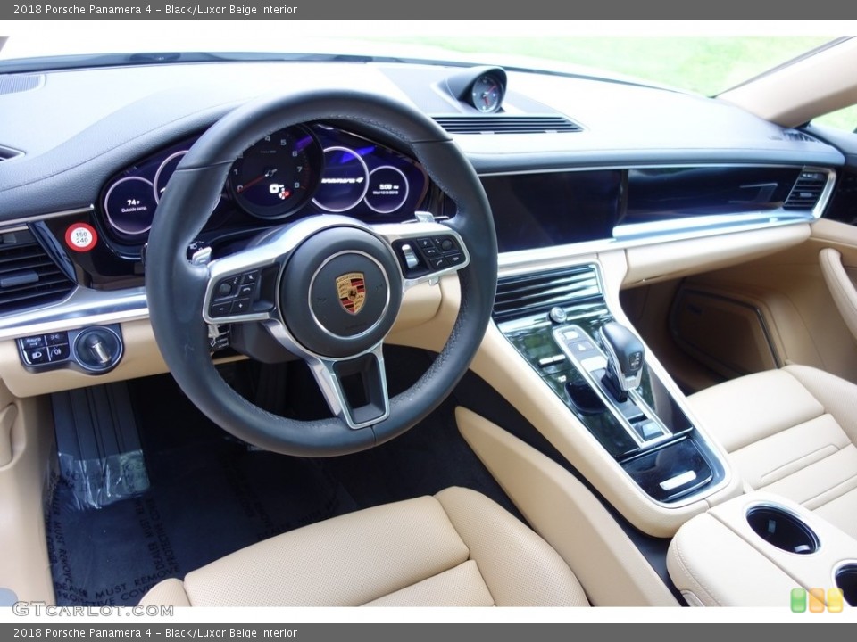 Black/Luxor Beige Interior Photo for the 2018 Porsche Panamera 4 #129812333