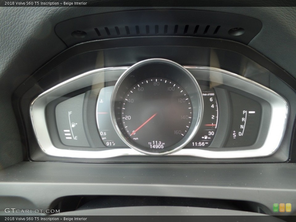Beige Interior Gauges for the 2018 Volvo S60 T5 Inscription #129812810